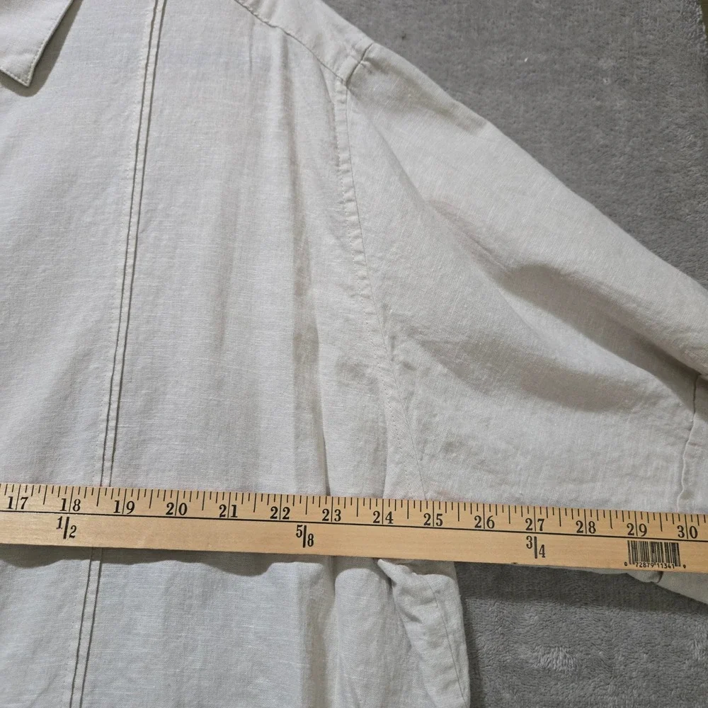 Cafe Luna Linen Blend Shirt Mens 2X‎ Coastal Vacation Resort Relaxed Beachy